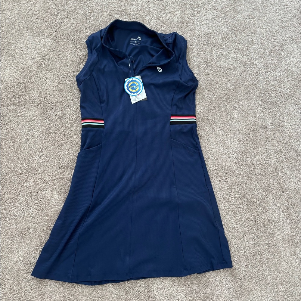 BALEAF Women's Golf Tennis Dress Sleeveless 4-Pockets with Inner Shorts UPF 50+